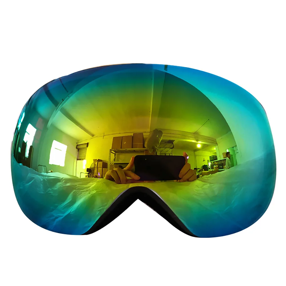 Outdoor UV400 Protection Anti-Fog Ski Goggles Spherical Frameless Ski Snowboard Snow Goggles Anti-Slip Strap For Men Women