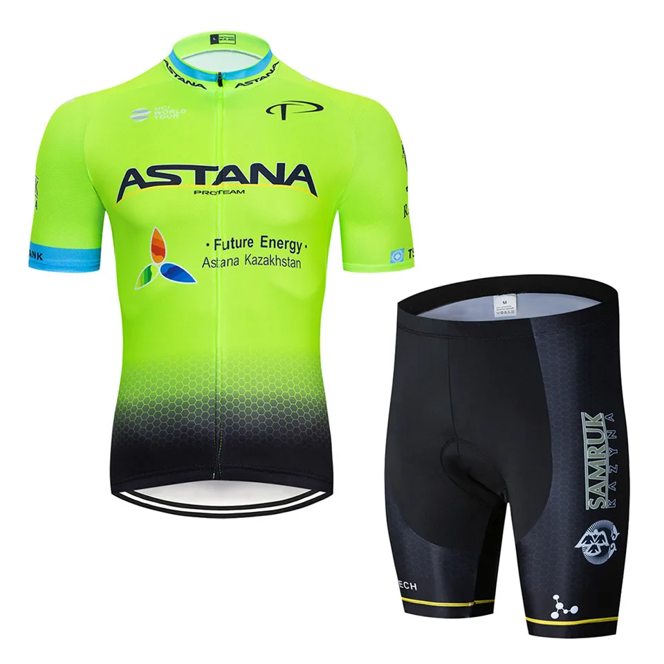 Черная одежда для велоспорта Астана, велосипедная футболка, быстросохнущая Мужская одежда для велоспорта, летняя командная одежда для велоспорта, Джерси 20 Dgel, набор велосипедных шорт - Цвет: 9