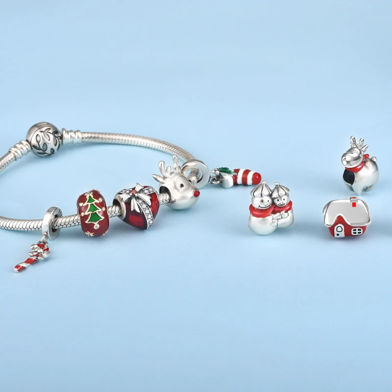 DALARAN Christmas 925 Sterling Silver Charms Beads Fit Silver 925 Original Pandora Bracelet Charm DIY Women Fine Jewelry Gift