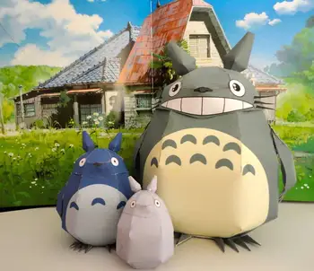 

Cute Totoro 3D Paper Model DIY Cartoon Three-dimensional Animal Paper Mold Kindergarten Handmade Children Educational Toy Model