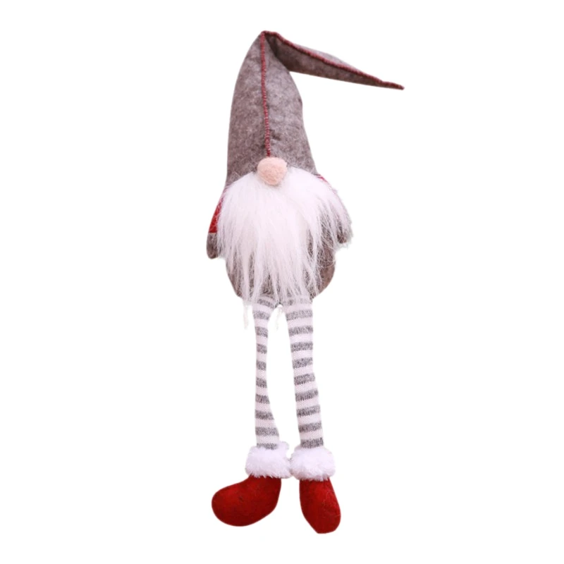 Gray New Christmas Cute Sitting Long-legged Elf Festival New Year Dinner Party Home Christmas Decorations - Цвет: Gray
