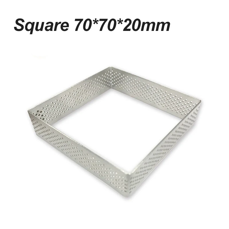 70x70x20mm Delidge формы для изготовления тортов из нержавеющей стали квадратный прямоугольник DIY мусс печенье инструменты кухонные инструменты для выпечки тортов - Цвет: 70x70x20mm