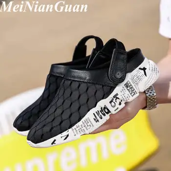 

Light Weight Men Shoe Fashion Big Size Men's Summer Sneakers Croc Mesh Water Mens Shoes Casual Comfort Luxury Man Black Shoes B9