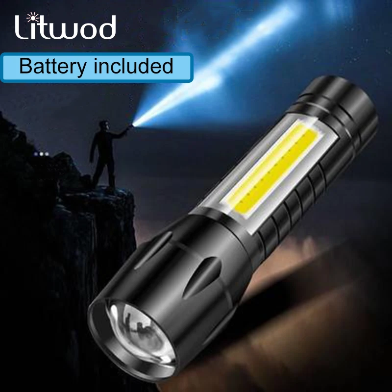 Litwod z70 встроенный боевой светодиодный мини фонарик COB супер яркий