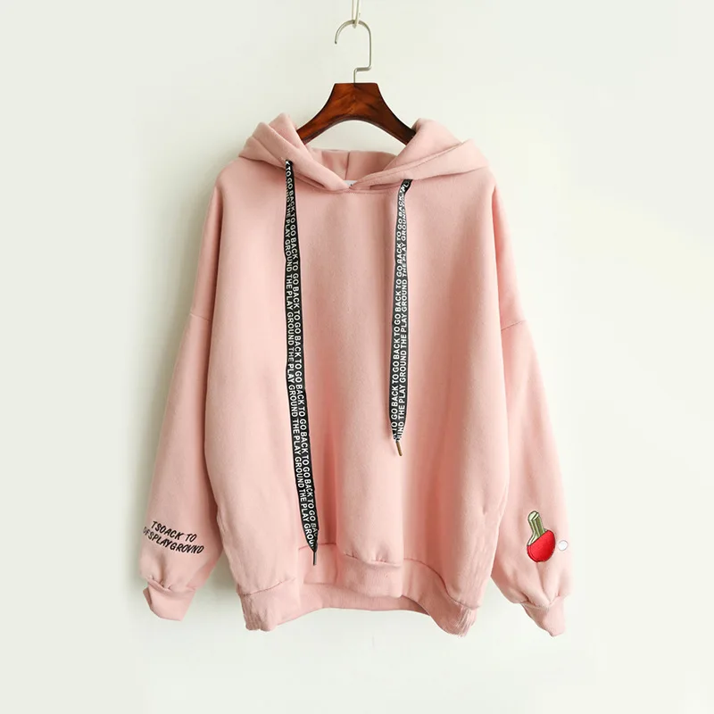 

2019 Autumn winter new solid color hoodies women students thick long-sleeved hooded hoodies loose casual shirt trend jacket