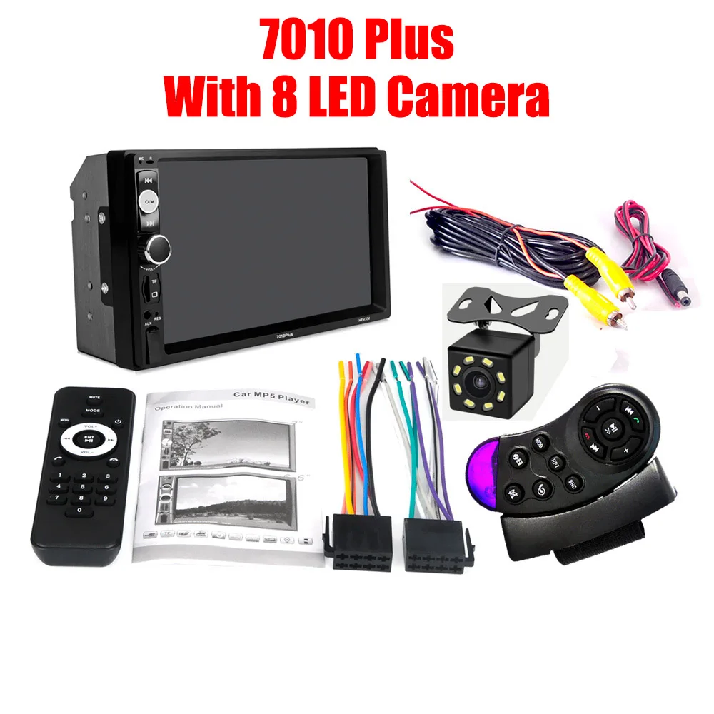 7010Plus 8LED Camera 7-дюймовый автомобильный MP5 плеер Авто 2din стерео, сенсорный экран Bluetooth мультимедийный видеоплеер Универсальный Авто Радио резервного копирования Камера - Цвет: 7010Plus 8LED Camera