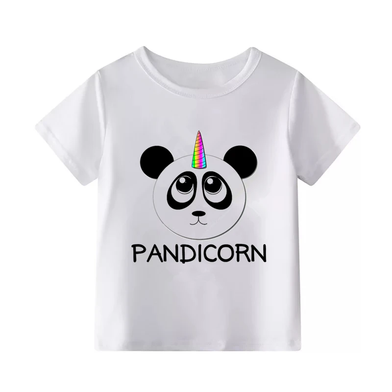 Детская футболка с принтом «I am a pandicorn»; забавная одежда; Детская летняя футболка; детская футболка - Цвет: C