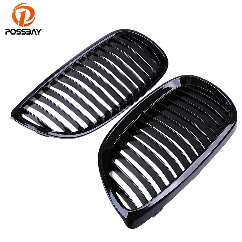 POSSBAY Car Painting Gloss Black Front Grille Decoration Racing Grills