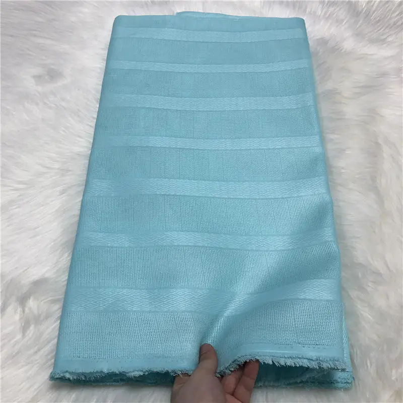 

5yards African Men Atiku Material Fabric Men Material Nigeria Atiku fabric For Men sky blue atiku Fabric in 5 yards