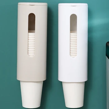

Disposable Water Cup Holder Wall Mounted Pull-type Paper Cup Dispenser Rack for Home Office