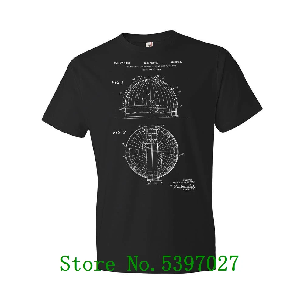 

T Shirts Crew Neck 2020 Space Observatory Dome T-Shirt Observatory Shirt Astronomy T-shirt Space Patent Short-Sleeve Men fashion