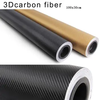 

100X30cm 3D Carbon Fiber Vinyl Car Wrap Sheet Roll Film Car stickers Decals Motorcycle Car Styling Accessories Automobiles