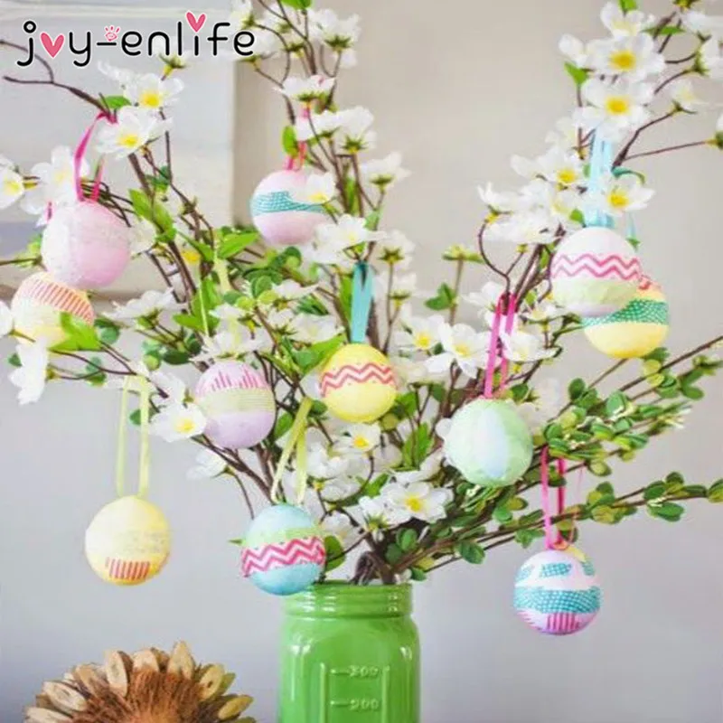 Hot Sale 90b17 6ps Easter Tree Decoration Colorful Easter Eggs