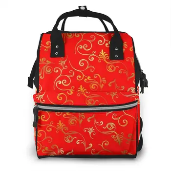 

Noisydesigns Red Retro Mummy Daddy Backpack Baby Stroller Bag Diaper Waterproof Oxford Nursing Nappy Bag Kits Free Dropshipping