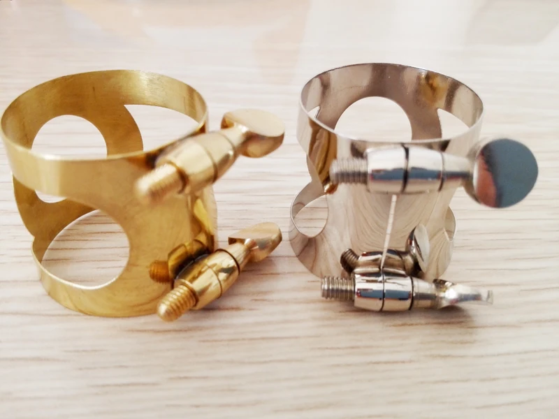 

2 PCS B tenor saxophone bakelite flute head clamp spring clamp reed card (gold and nickel plating)