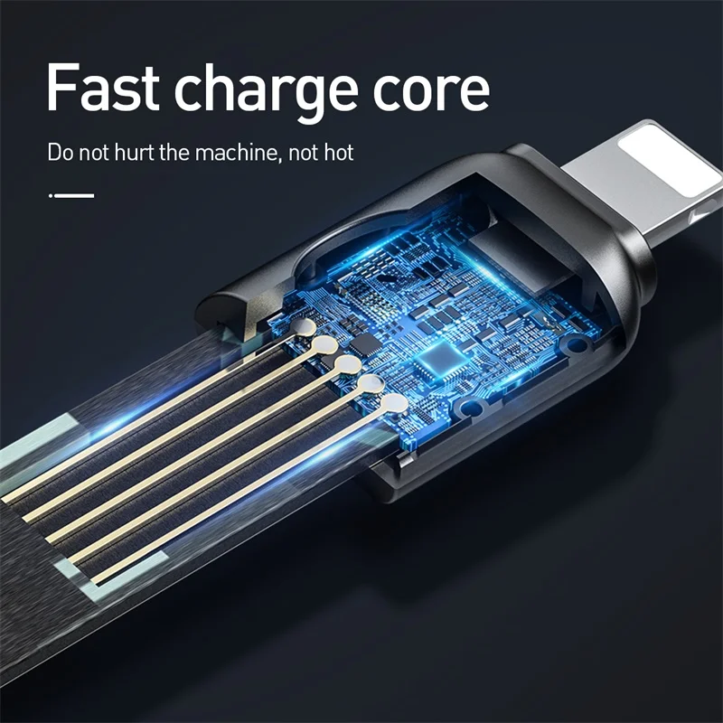 Baseus портативный короткий usb зарядный кабель для iPhone xs max xr 8 7 6s plus 11 ipad pro Зарядка для apple lightning Кабель шнур