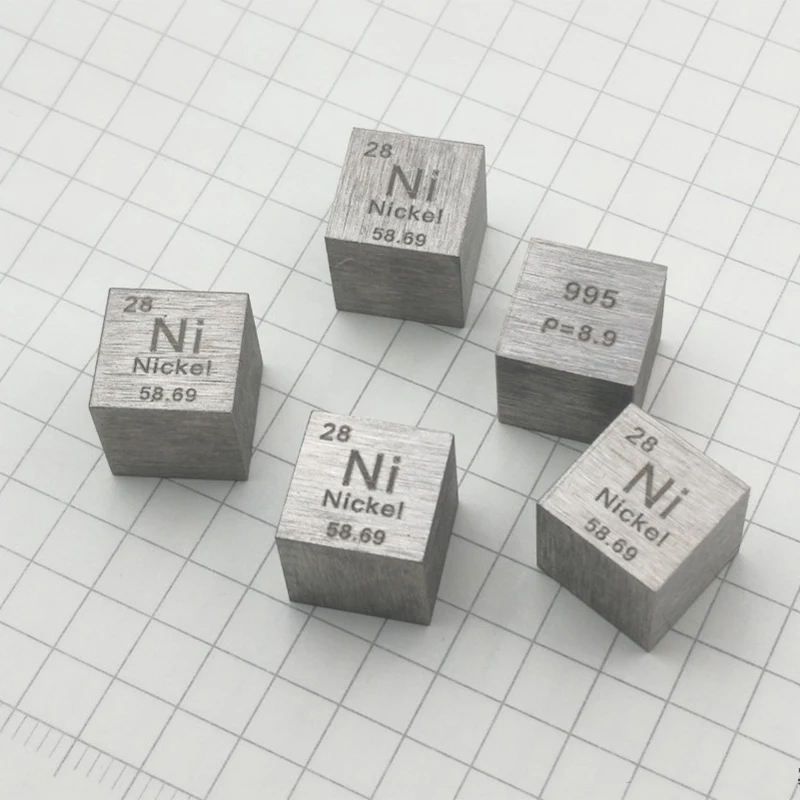 Free shipping nickel metal carved element periodic table ingot 10 mm cube ~8.9g Ni with 99.6% purity 5pcs & 10pcs density cubes (1)