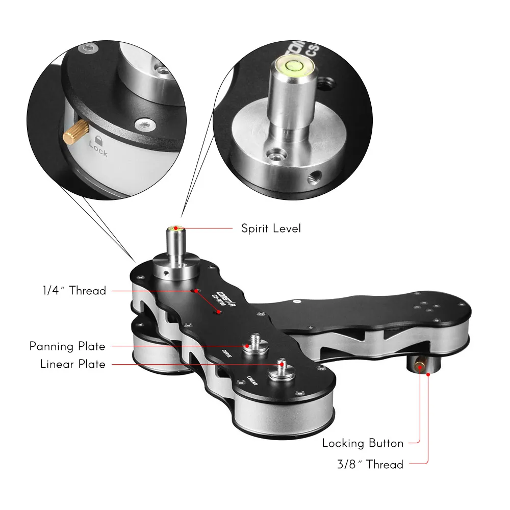 Commlite CS R700 Slider Track 4 Time Camera Video Rail + шаровая Головка для камеры Canon Nikon Sony DSLR