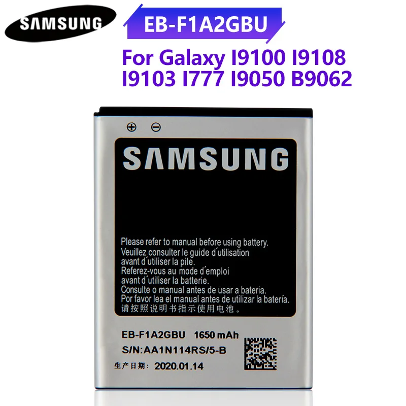 100% Оригинальный аккумулятор телефона EB F1A2GBU для Samsung I9100 I9108 I9103 I777 I9050 B9062