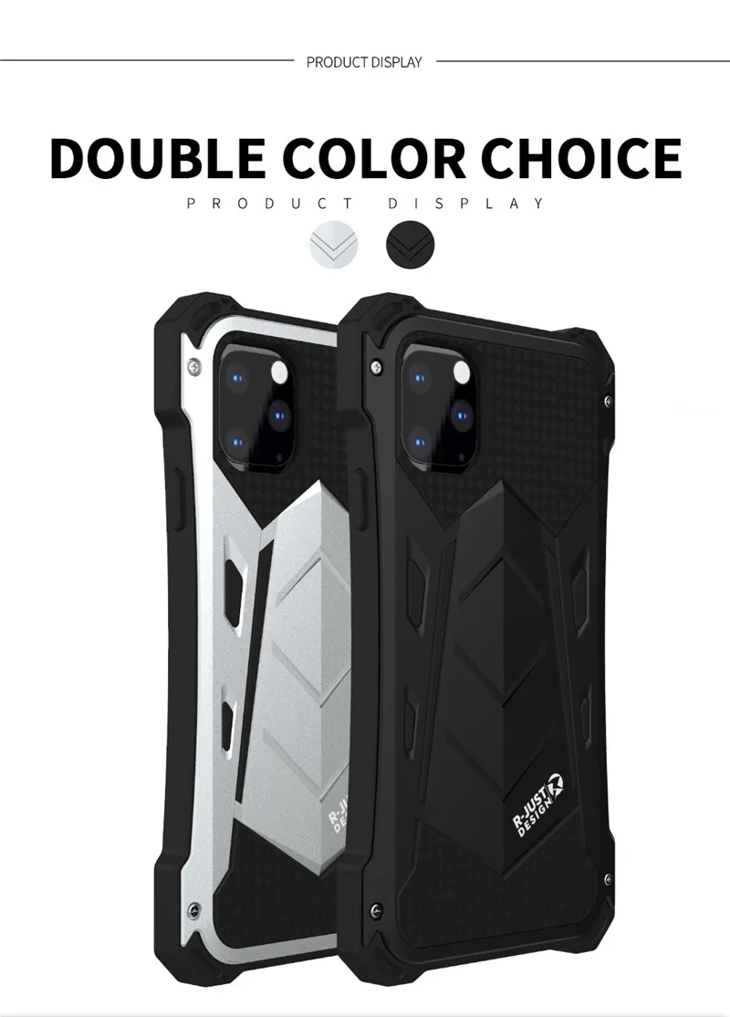 R-JUST металлический чехол для телефона iphone 11 Pro Max алюминиевый силиконовый роскошный стальной защитный чехол для iphone XS X XR 8 7 plus