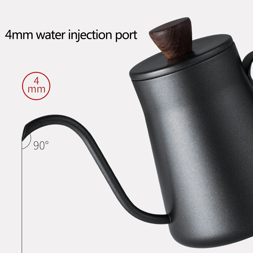 400ML Stainless Steel Tool Drinking With Lid Portable Long Mouth Teapot Gooseneck Spout Kitchen Coffee Pot Kettle Thick Non Slip