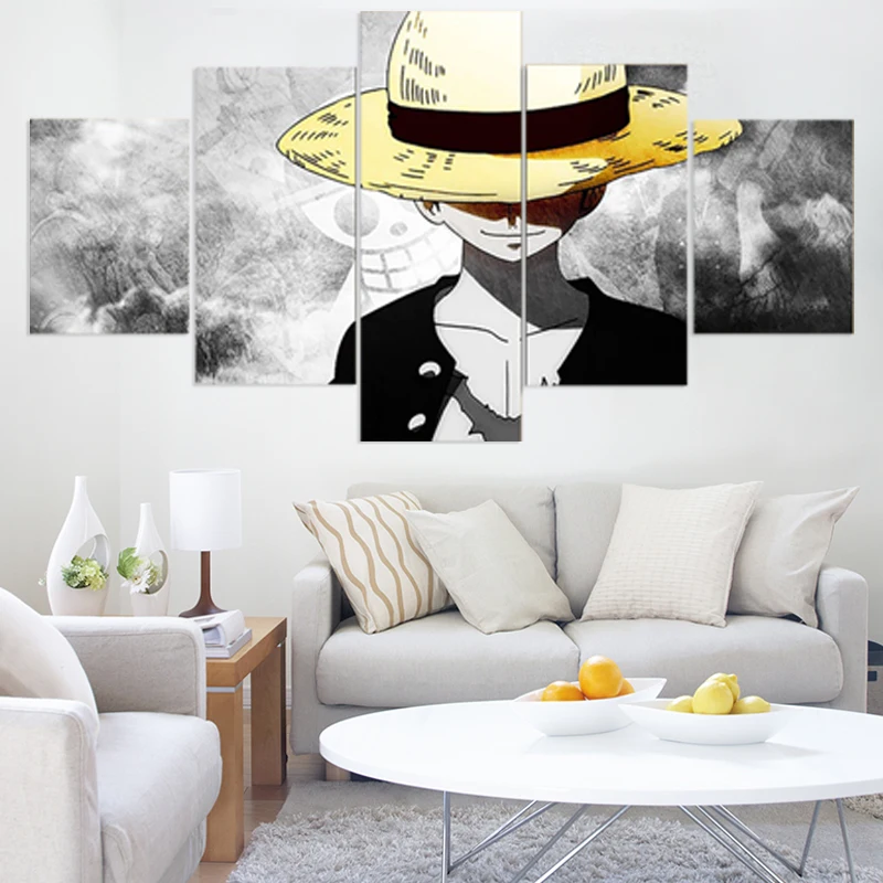 Modern 5 Piece HD Wall Art Anime Poster Picture One Piece Monkey D. Luffy  Poster Wall Painting Kids Bedroom Decoration Gift - AliExpress