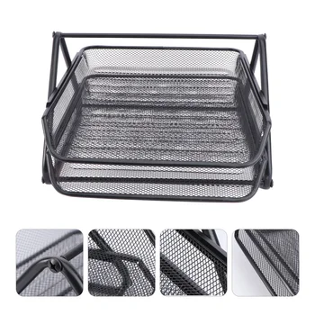 

1 Set Iron Storage Rack Multi-layer file Storage Stand Document Stand for File Office Document School