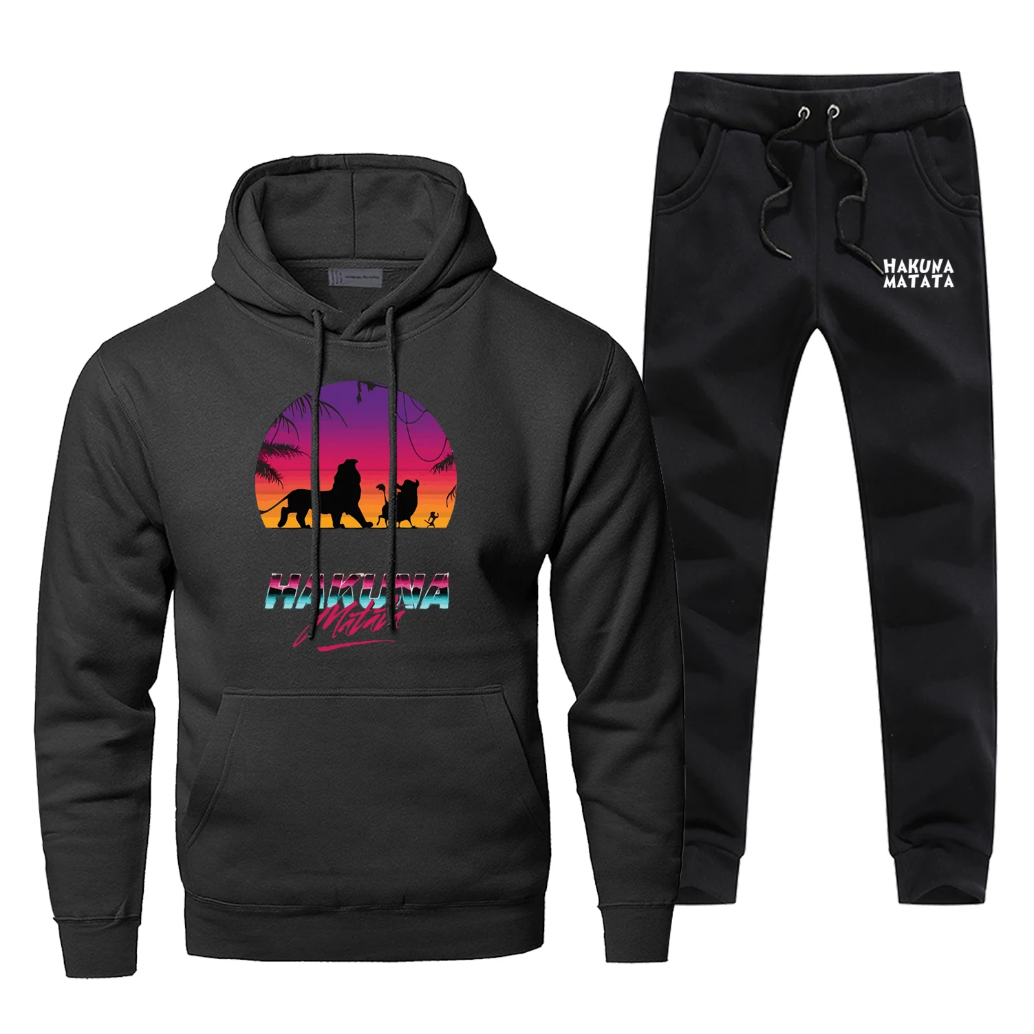 

The Lion King Hoodie Pants Set Men Sweatshirt Hakuna Matata Male Hoodies Sweatshirts Mens Sets Two Piece Pant Cartoon Hoody Coat
