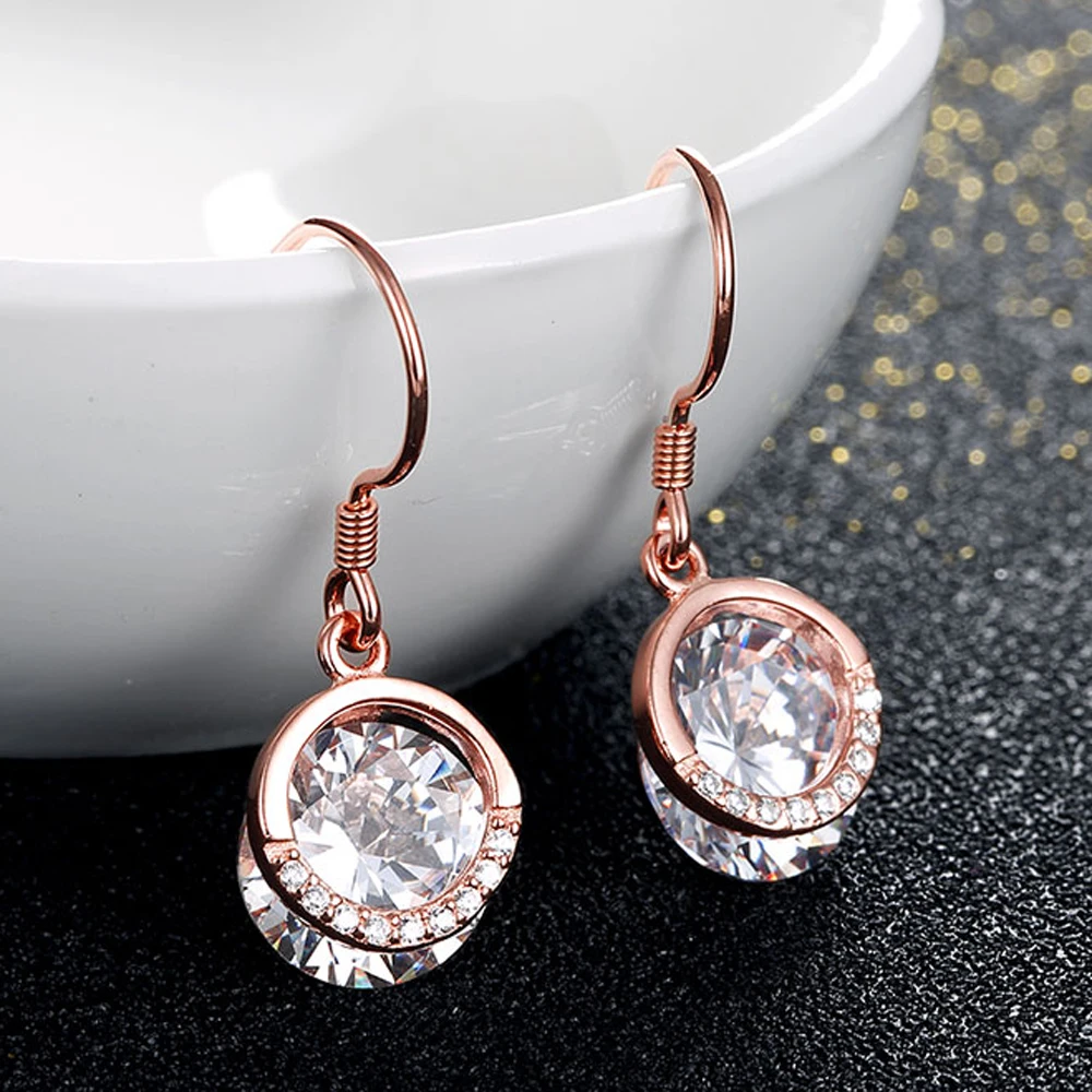 Женские серьги с кристаллами LEKANI круглые из стерлингового серебра 925 пробы Swarovski