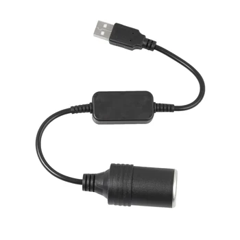 

USB To 12V Car Cigarette Lighter Socket Converter For Car Parking Monitoring Driving Recorder USB Port Power Converter