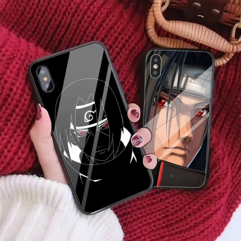 

Naruto Itachi Uchiha Glass Phone Case Fundas Coque For IPhone 12 11 Pro Max Cases XR XS 7 8 Plus Cover Accessories Carcasa