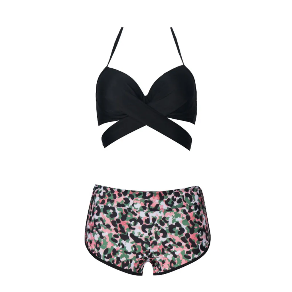 JAYCOSIN triangle split sexy bikini swimwear women summer camouflage print two-piece bikini fashion beach halter strap swimwear 