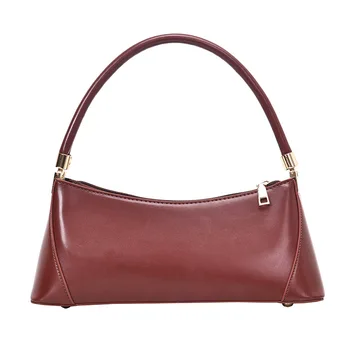 

2020 Latest Ladies Women Female Solid PU Leather Handbags Shoulder Bag Gorgeous Lady Handbag Baguette Brown Black White Red