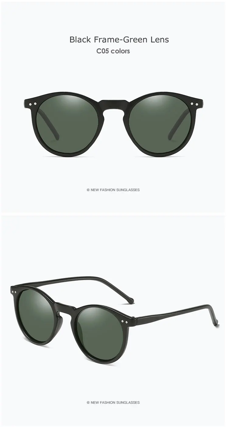 Поляризованные солнцезащитные очки мужские и женские брендовые дизайнерские ретро круглые солнцезащитные очки винтажные мужские женские очки UV400 Oculos Gafas De Sol