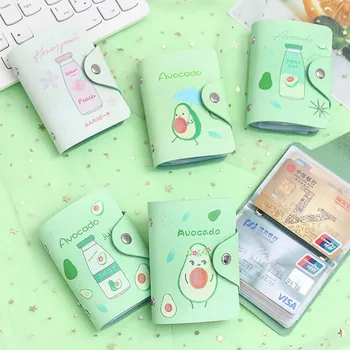 

20 Bits Creative Avocado PU Leather Function Card Case Business Card Holder Men Women Credit Card Bag ID Passport Card Wallet