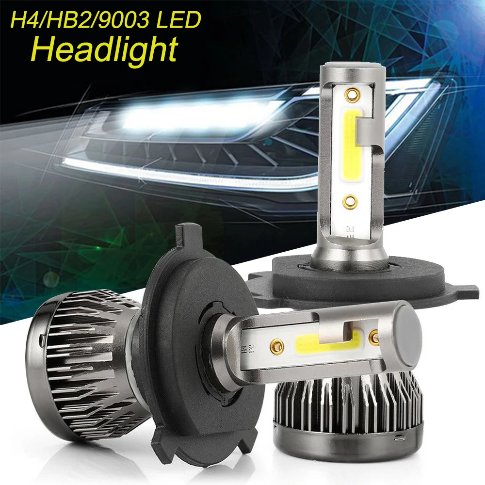 2 шт. автомобиль лампы для передних фар H1 H4 HB2 9003 H7 H8 H9 H11 9005 HB3 H10 9006 HB4 9012 автомобиля светодиодный лампочка для налобного фонаря лампа 6000K белый