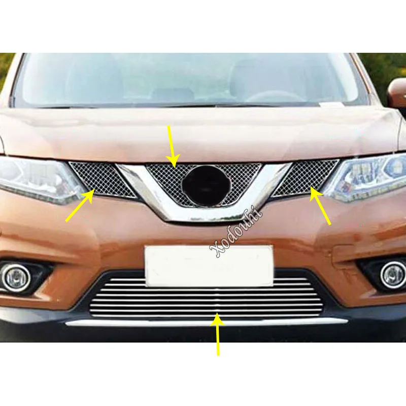 

Cover Stick Racing Bezel Trim Grid Grill Grille License Plate For Nissan X-Trail T32/Rogue 2014 2015 2016 2017 2018 2019 2020