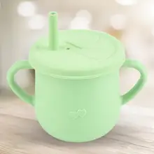 Juego de tazas de paja de 200ml para uso doméstico, vaso de agua infantil con doble mango de gran diámetro, sin BPA, 1 Juego