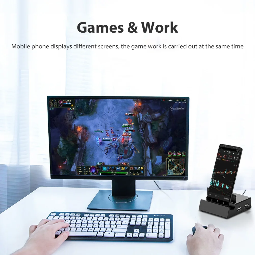 8 в 1 USB-C концентратор тип-c к HDMI TF USB 2,0 док-станция держатель телефона адаптер
