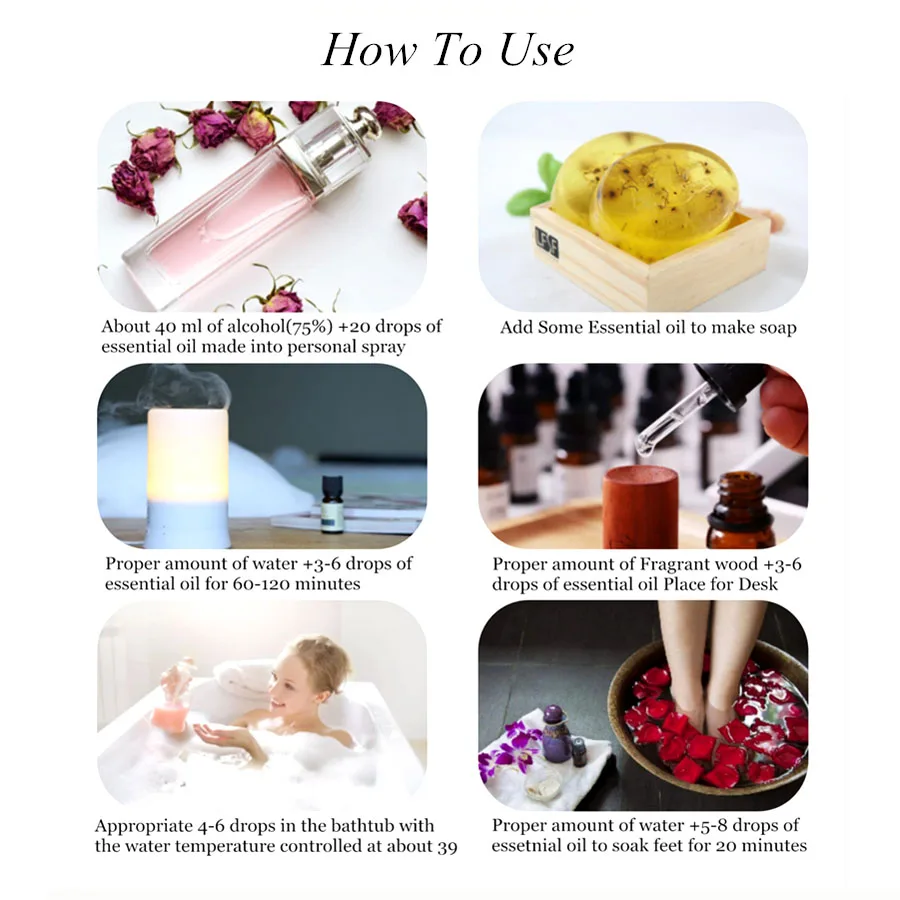 10ML Lavender Essential Oil Diffuser Pure Essential Oils Rose Eucalyptus Jasmine Vanilla Mint Sandalwood Tea Tree Aroma Oil-5