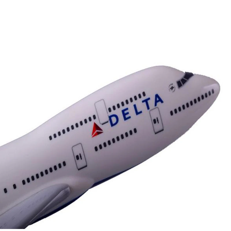 1:150 масштаб 47 см модель самолета Delta модель самолета B747 Модель со светом и колесом литая под давлением пластиковая Смола самолет для коллекции подарок
