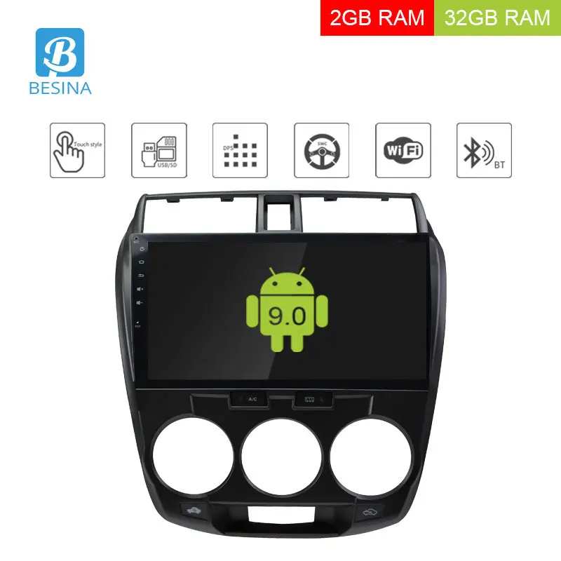 Besina 10 1 дюймов Android 9 0 автомобильное радио для Honda City 2008-2012 2013 мультимедийный плеер