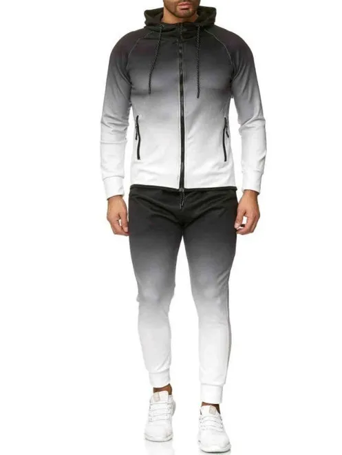 

2019 Men Leisure Sports Suit Men's Gradient Europe And America Set K118-p78