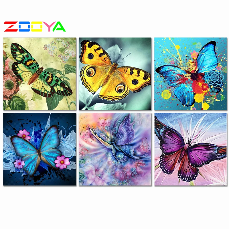 ZOOYA украшение для дома полный квадратный 5D DIY Алмазная Картина Бабочка Алмазная вышивка крестом картина Стразы ZW044
