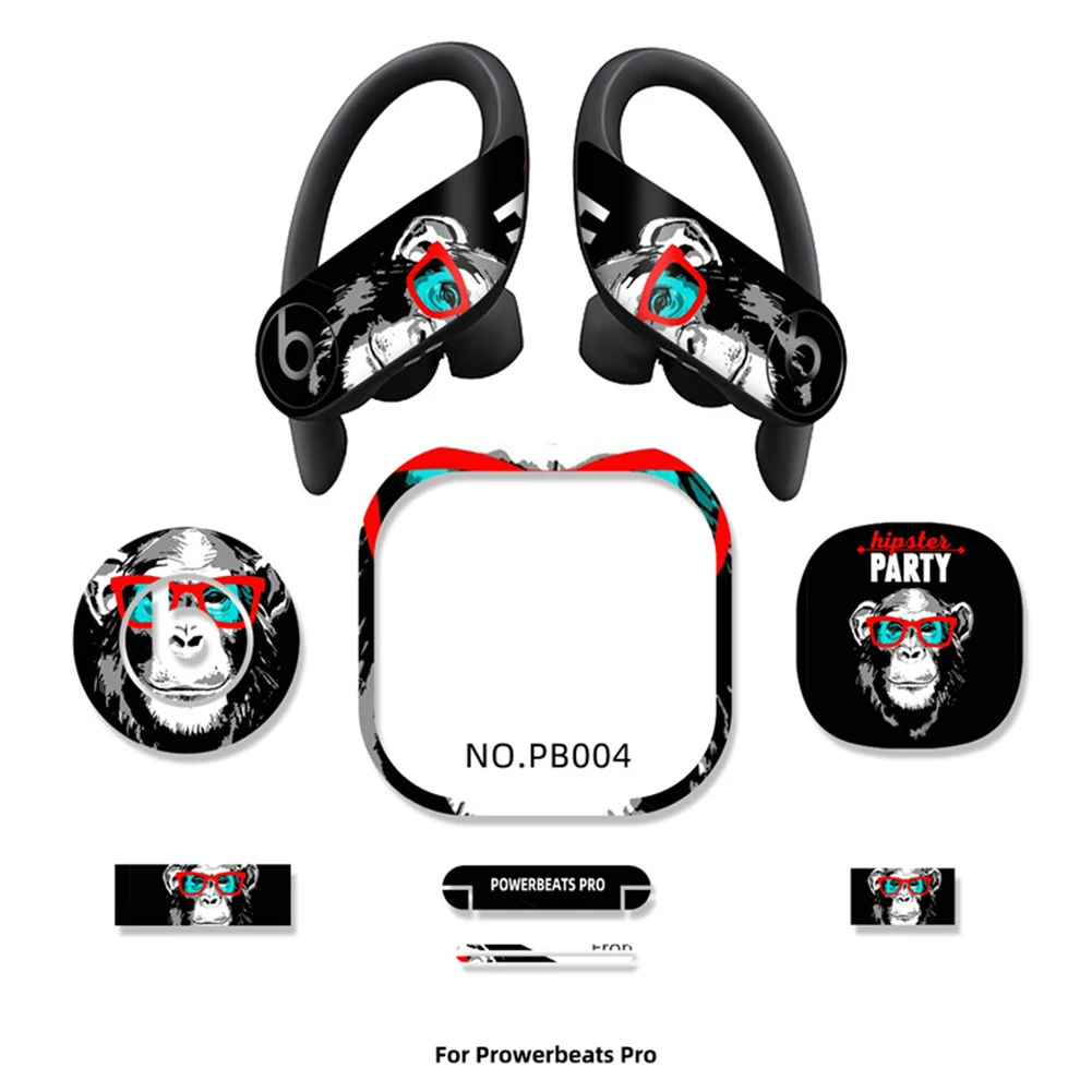 Модный чехол с наклейкой на наушники для Apple Beats Powerbeats Pro, пыленепроницаемый декоративный защитный чехол на наушники с клейкой пленкой