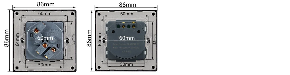 Atlectric ЕС FR стандартная настенная розетка из алюминиевого сплава металлическая панель розетка 86 мм * 86 мм домашняя розетка для электросети
