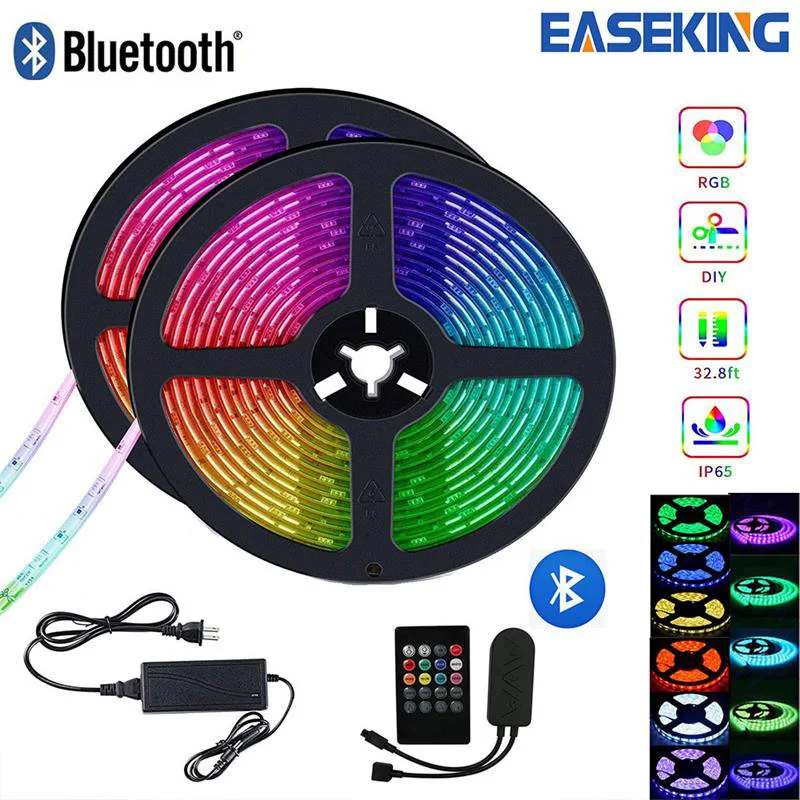 Цветная (RGB светодиодный лента SMD5050 Bluetooth Управление полосы светильник s цветная