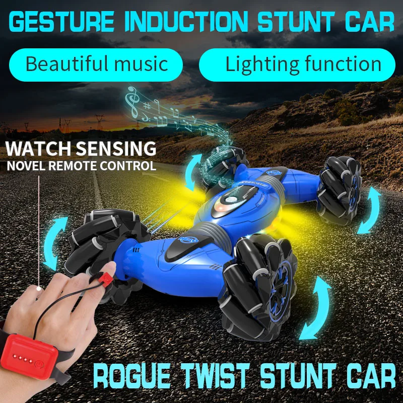 Cena Wykrywanie gestów Stunt zdalnie sterowanym samochodowym lekkim światłem dla dzieci muzyka skręcająca deformacja samochodu wspinaczka terenowa Model pojazdu