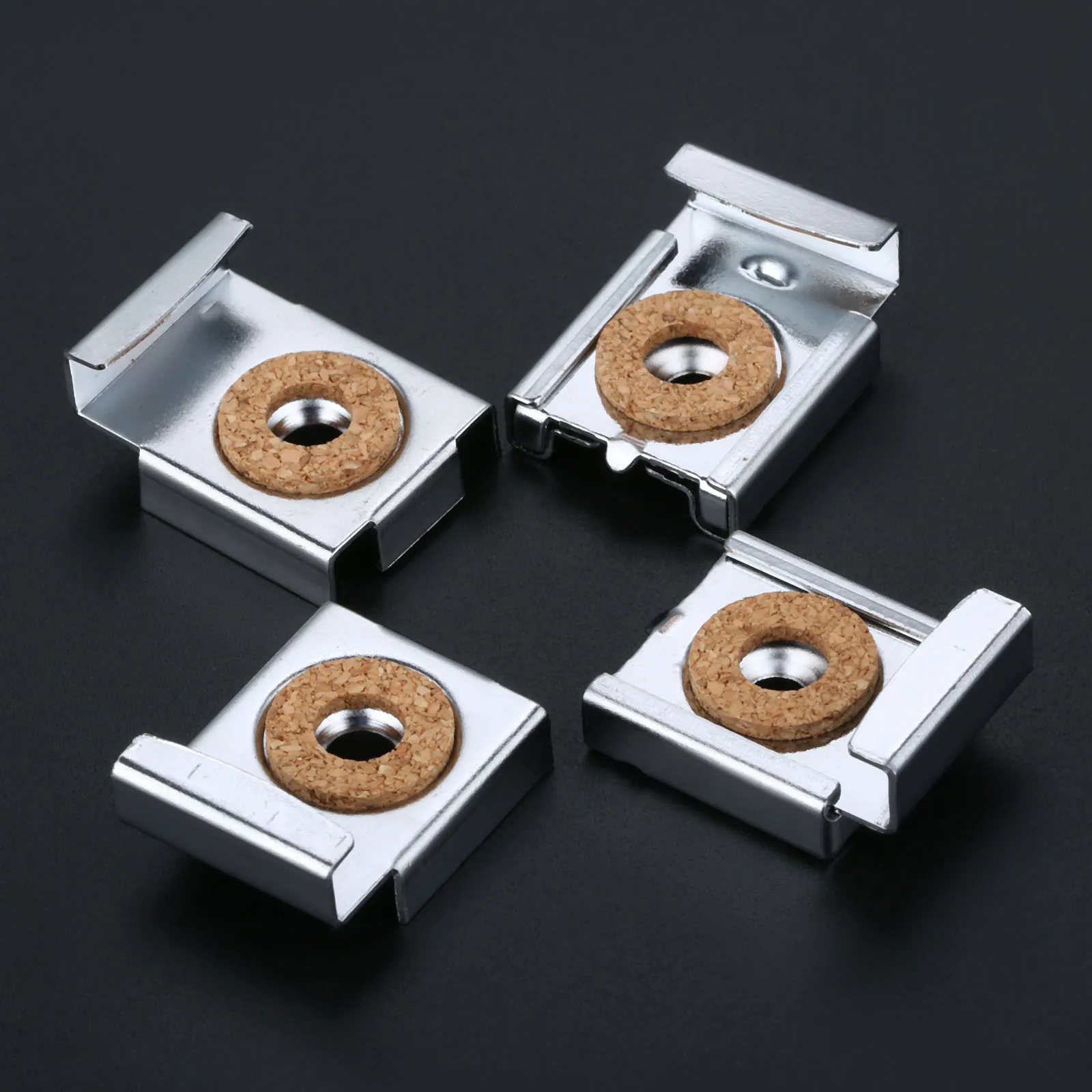 

4Pcs Mirror Clip Spring Loaded Adjustable Wall Hanging Mount Mirror Clip Brackets Set with Expansion Screws 32x24 mm
