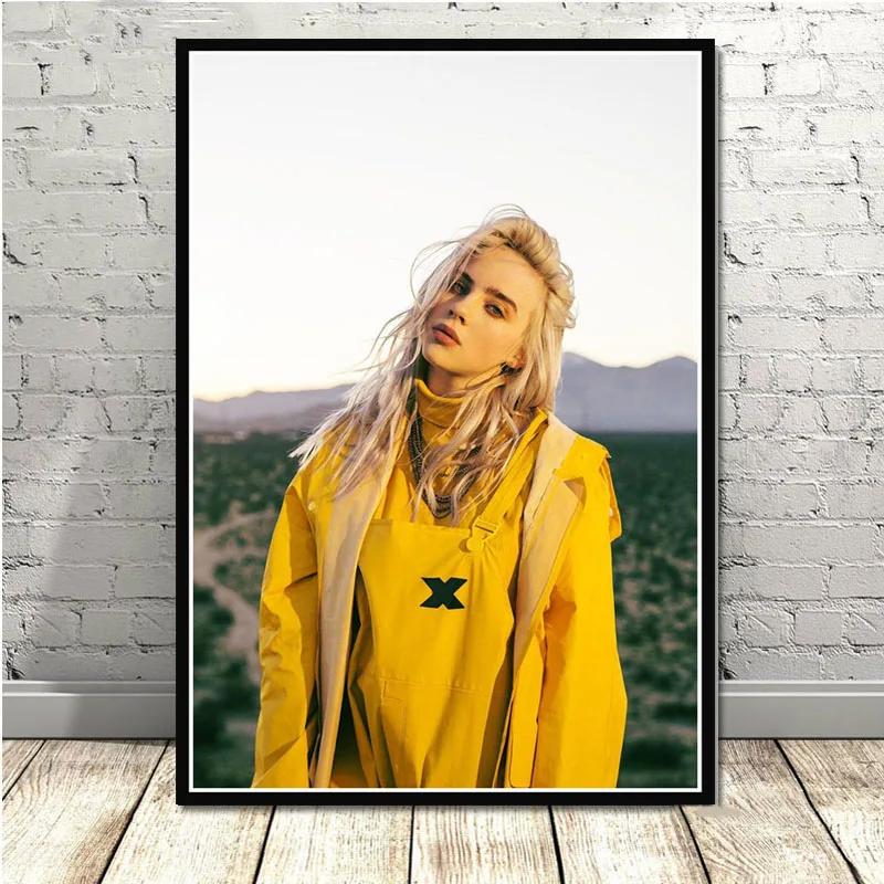 Постер и принты Горячая Billie Eilish музыкальная певица поп-звезда рэп настенная живопись холст настенные картины для гостиной домашний декор - Цвет: 17
